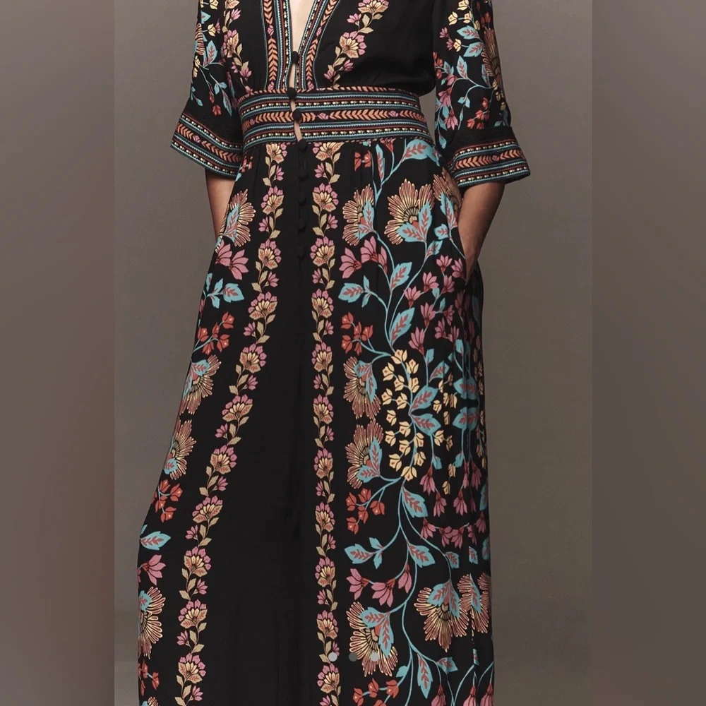 FARM Rio Printed V Neck Jumpsuit in Bloom Sz XS NWT - Picture 2 of 13